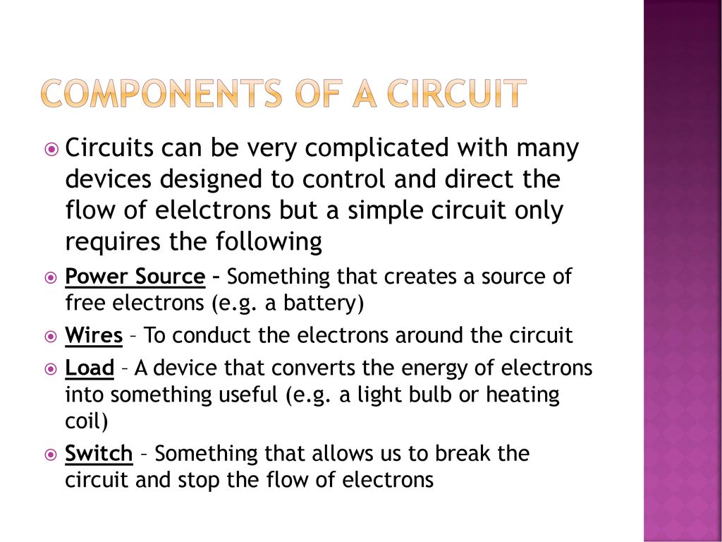 Electric circuits Charge and Current Circuit Diagram