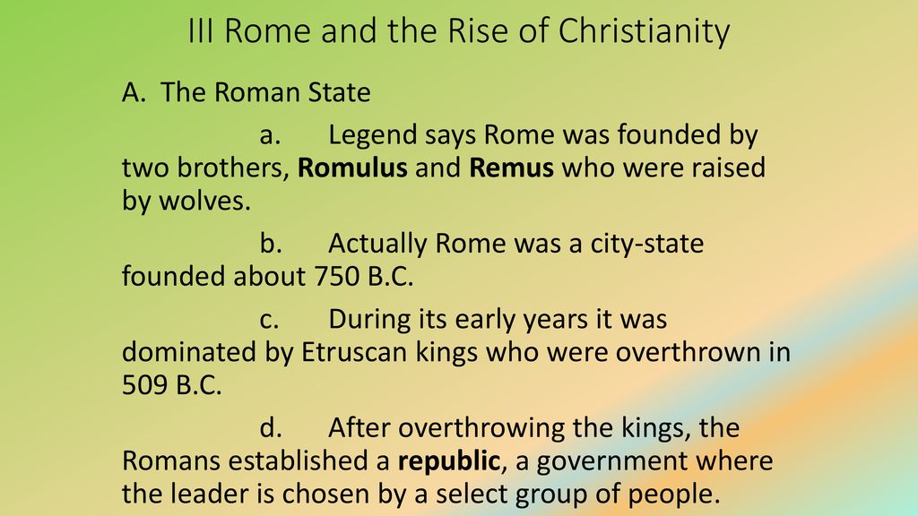 III Rome and the Rise of Christianity - ppt download