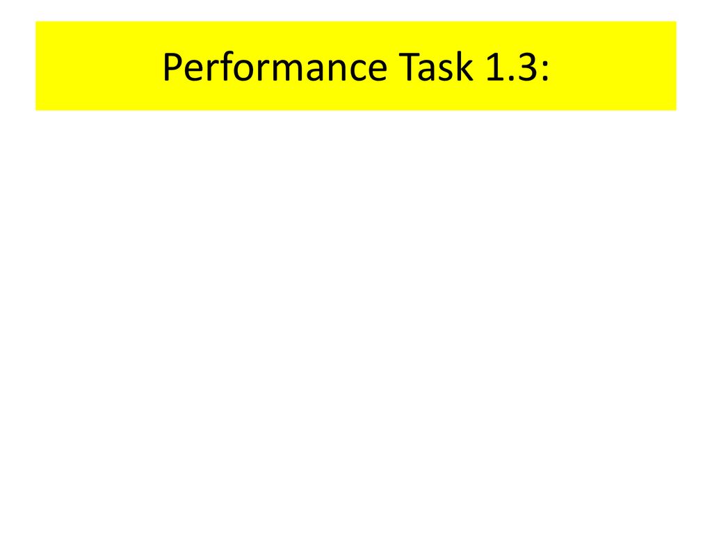 Performance Task 1.3: