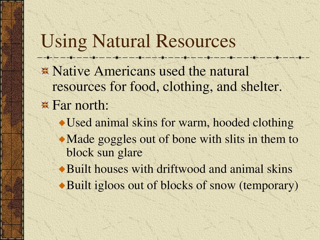 Using Natural Resources