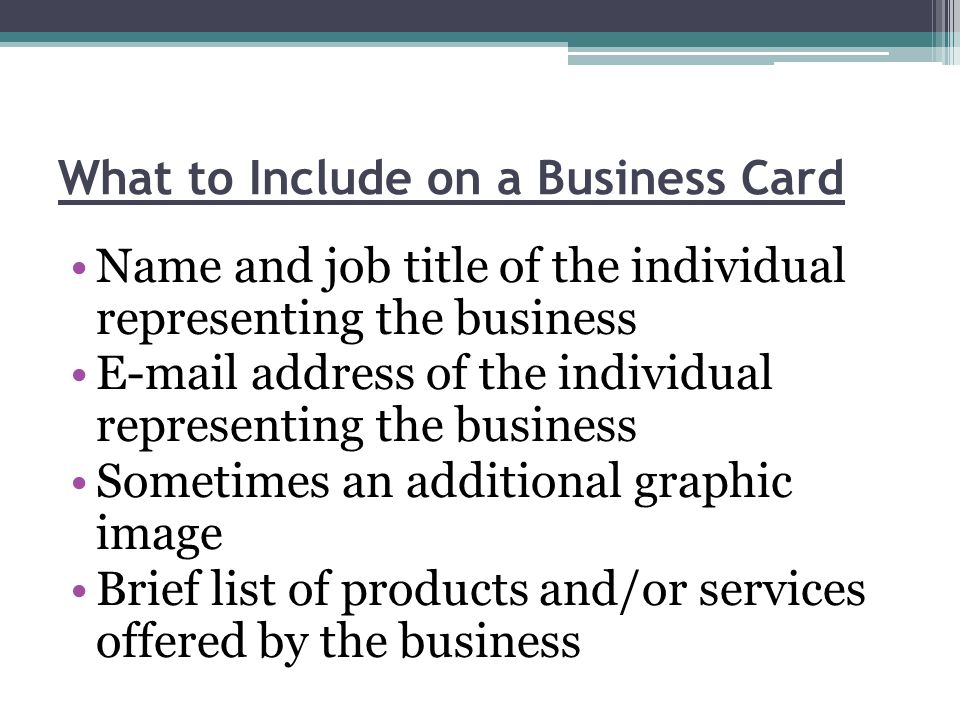 What to Include on a Business Card