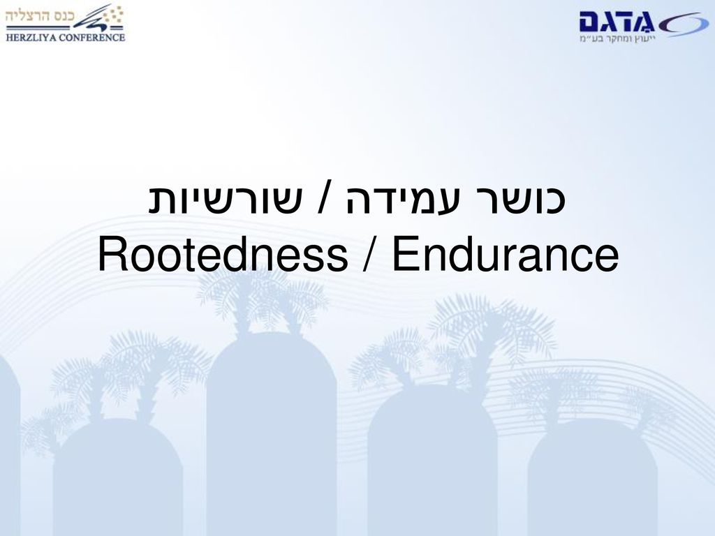 כושר עמידה / שורשיות Rootedness / Endurance