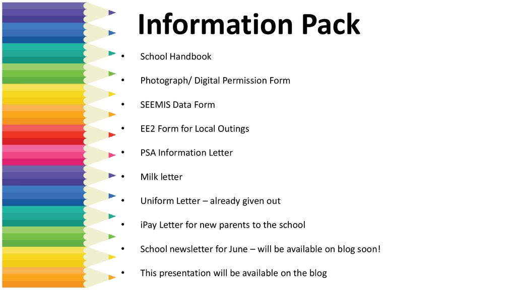 Information Pack School Handbook Photograph/ Digital Permission Form