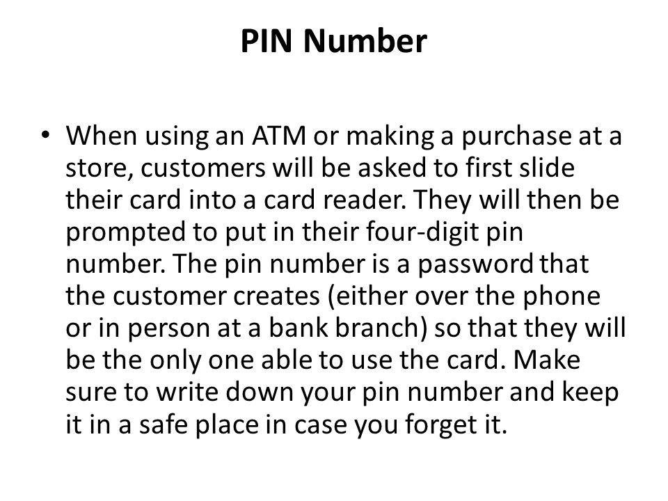 PIN Number