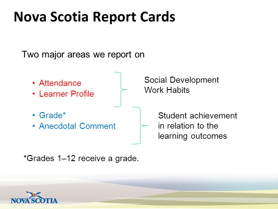 Nova Scotia Report Cards