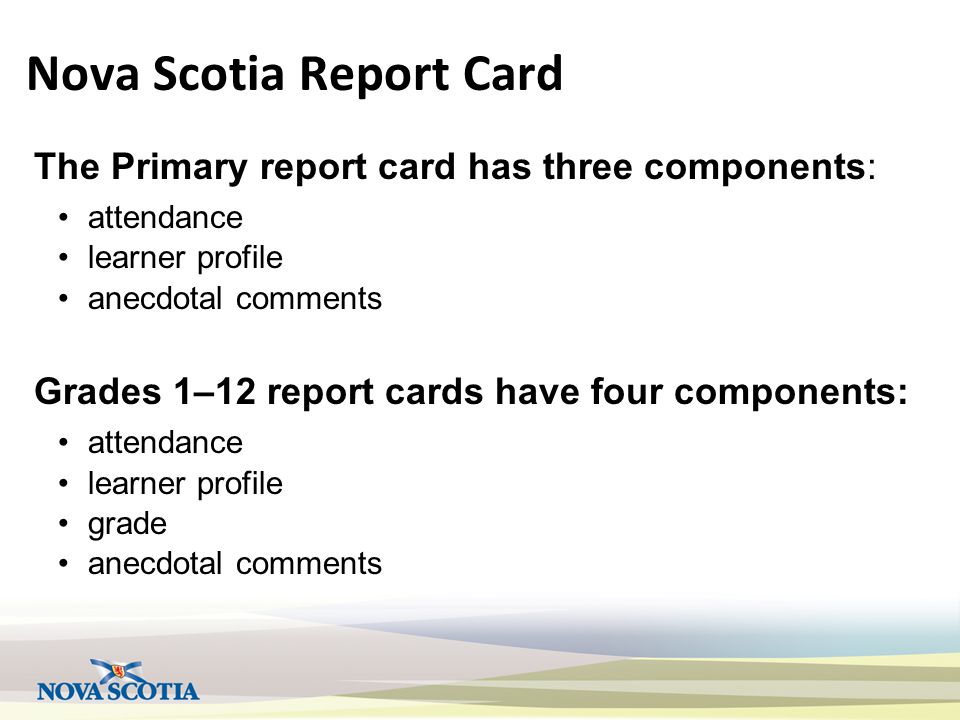 Nova Scotia Report Card