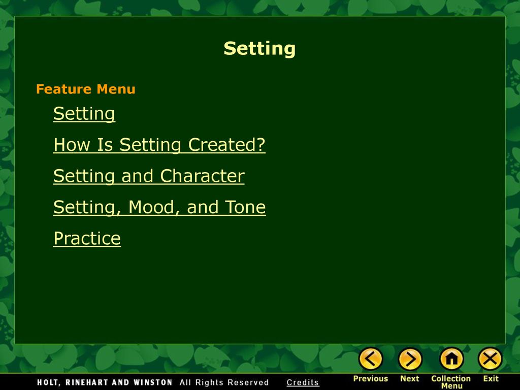 Setting Setting How Is Setting Created Setting and Character