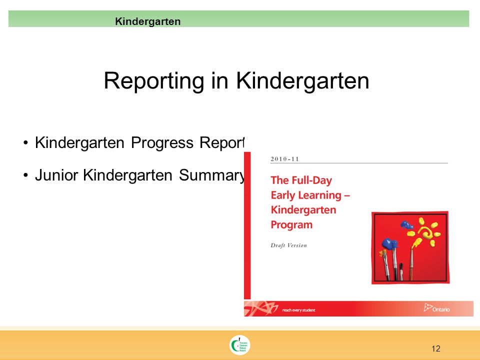 Reporting in Kindergarten