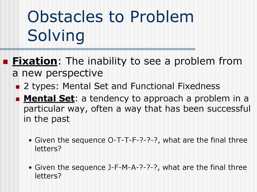 common obstacles to problem solving