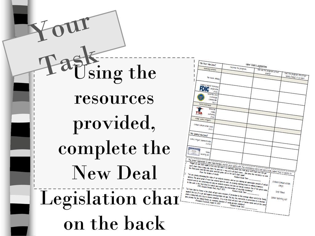 New Deal Legislation Chart