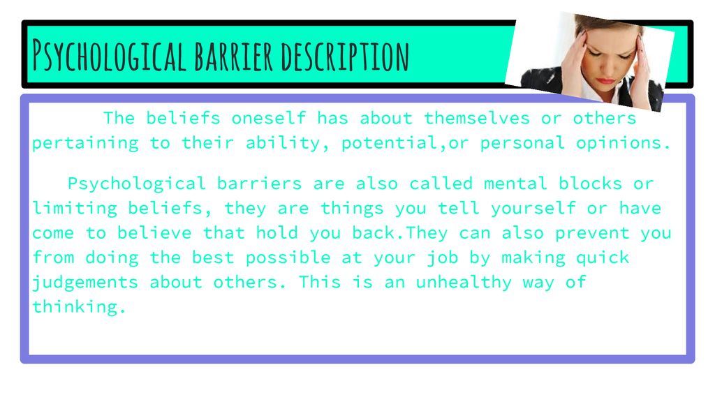 psychological barrier essay