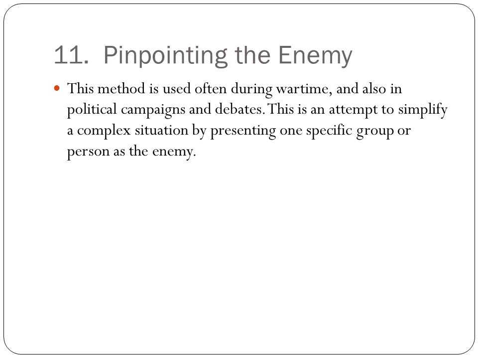 11. Pinpointing the Enemy