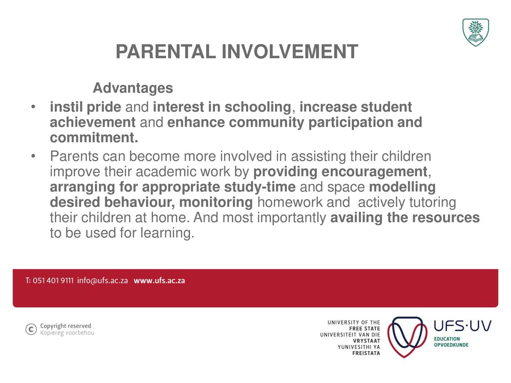Parental involvement Advantages