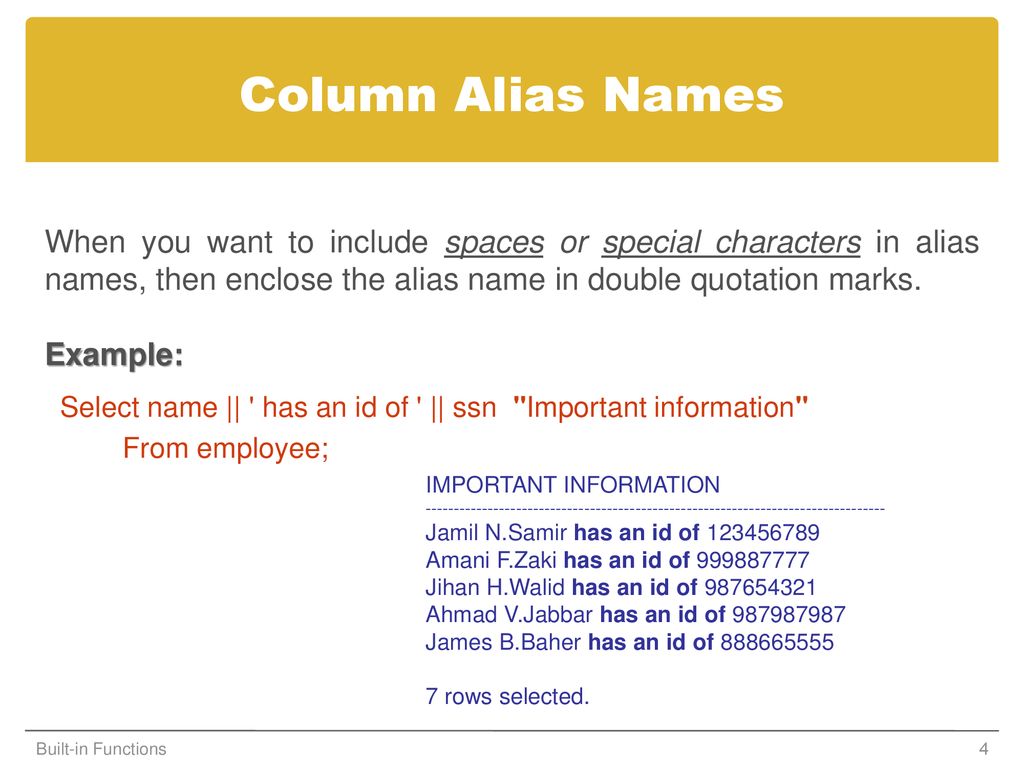 Oracle sql built in functions ppt download