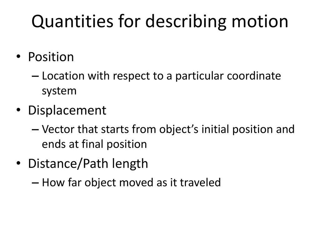 Ch. 1: Kinematics in One Dimension - ppt download