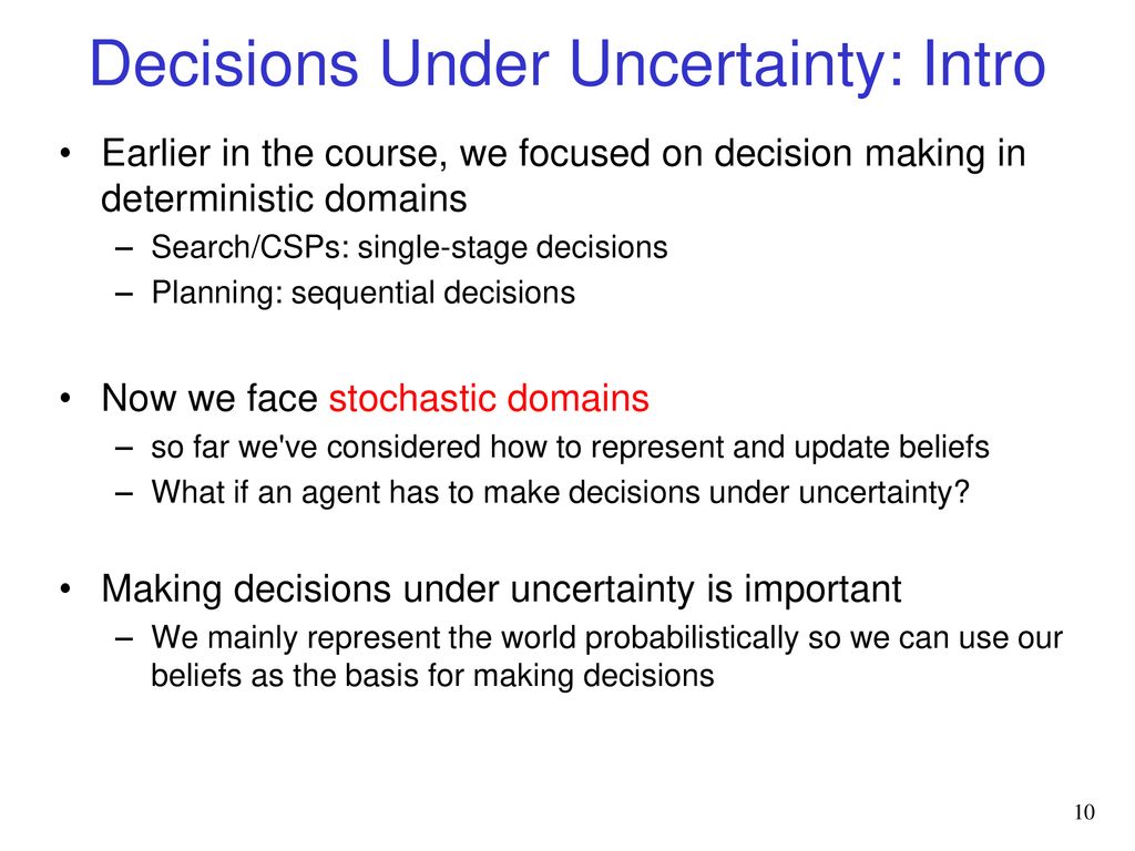 Decision Theory: Single & Sequential Decisions. - Ppt Download