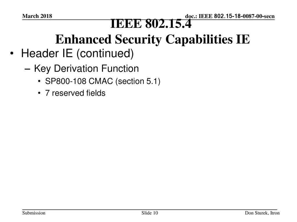 IEEE Enhanced Security Capabilities IE