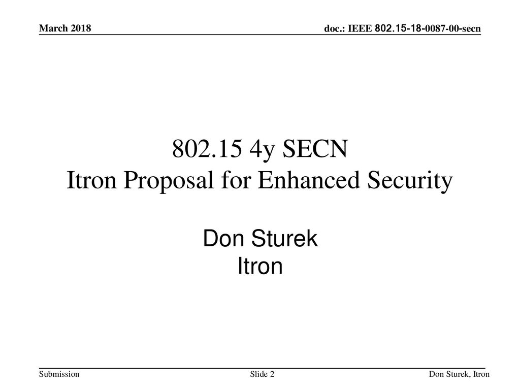 y SECN Itron Proposal for Enhanced Security