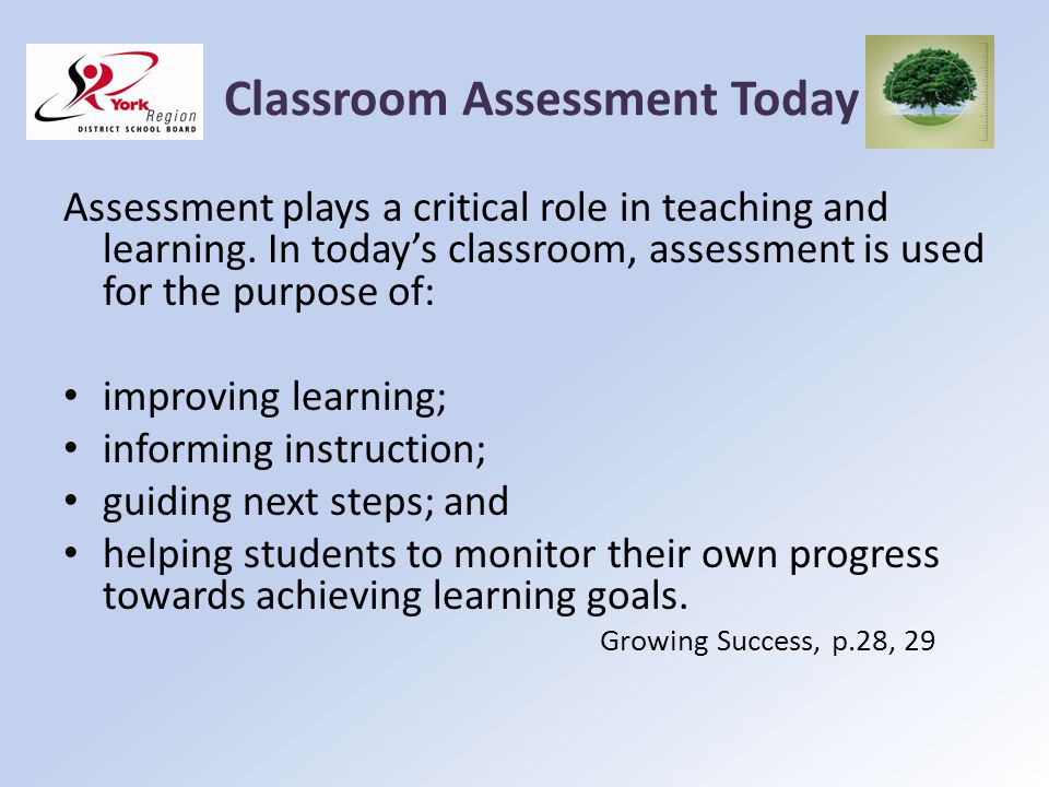 Classroom Assessment Today