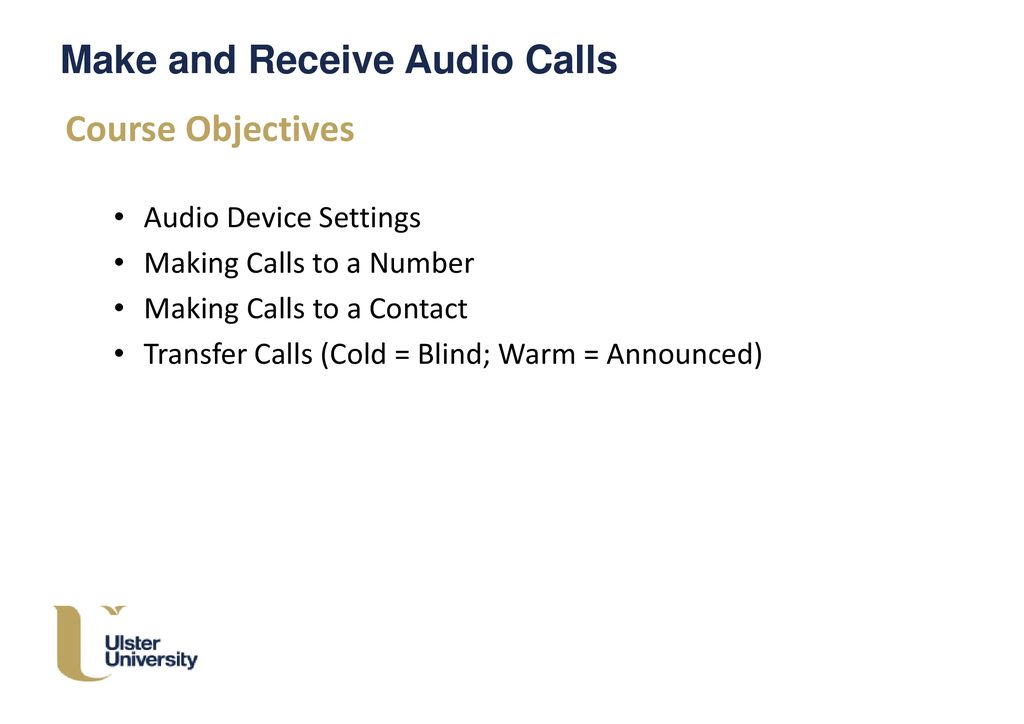 Make and Receive Audio Calls