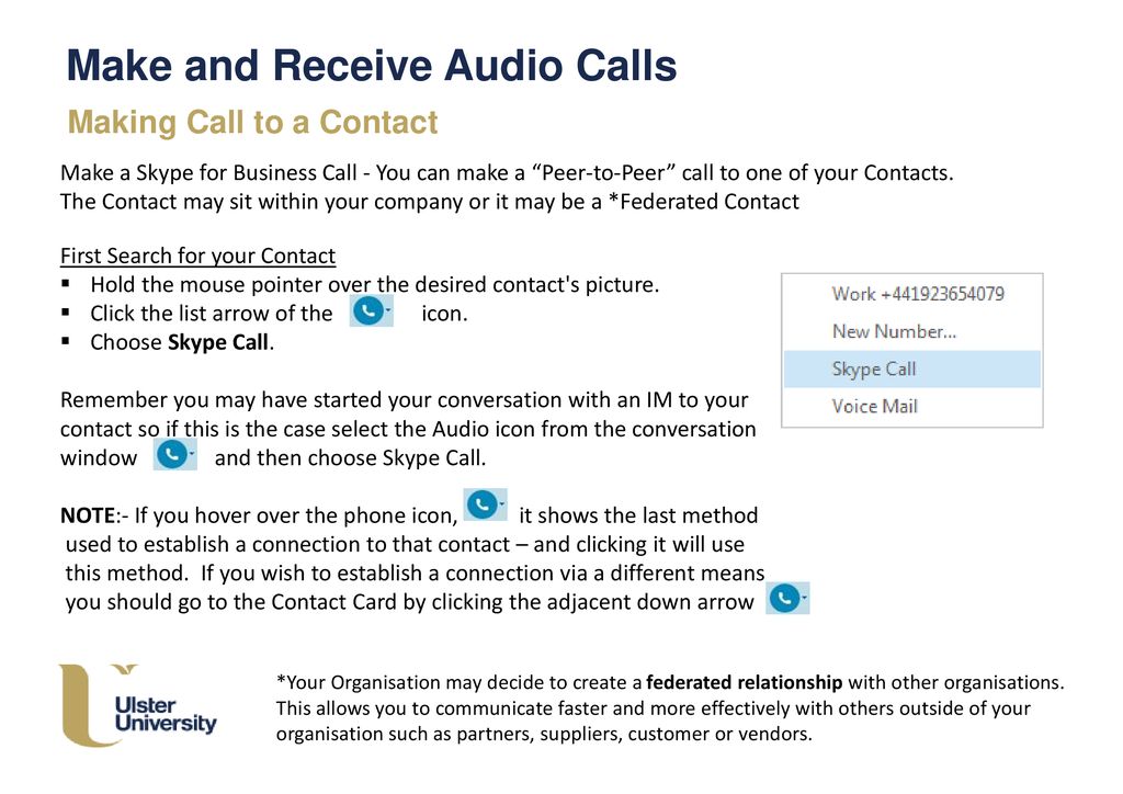 Make and Receive Audio Calls