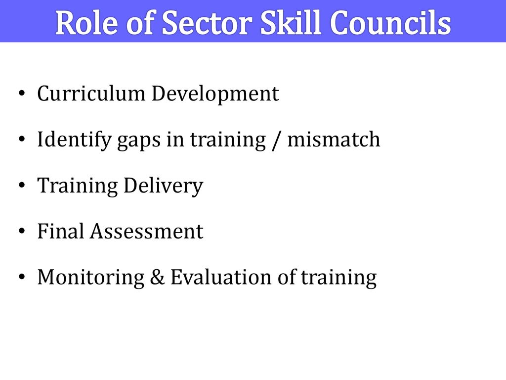 Role of Sector Skill Councils
