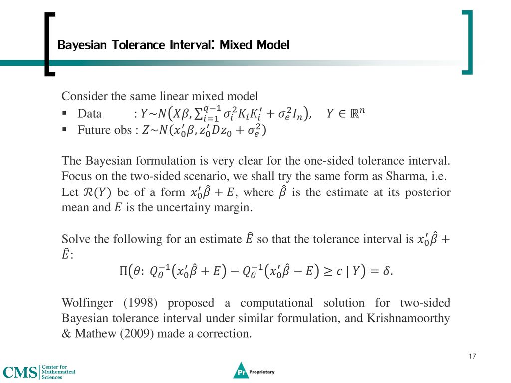 Bayesian Tolerance Region Ppt Download