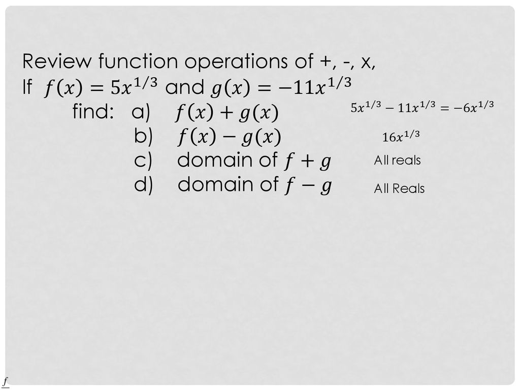 Review Function Operations Of X Ppt Download