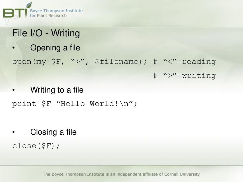 Lesson 2. Control structures File IO - reading and writing Subroutines ...