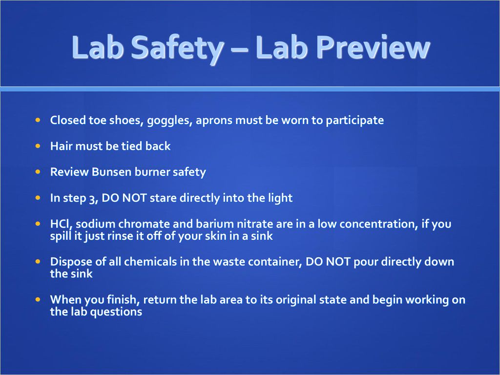 Lab Safety – Lab Preview