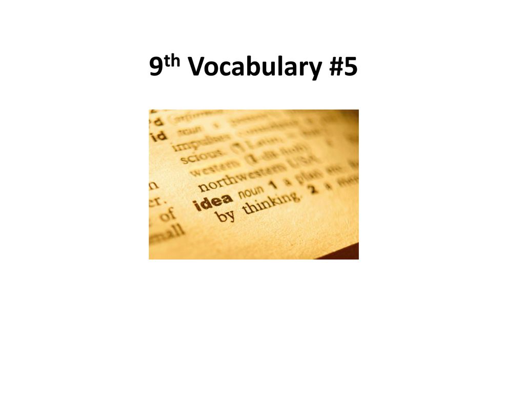 9th Vocabulary #5