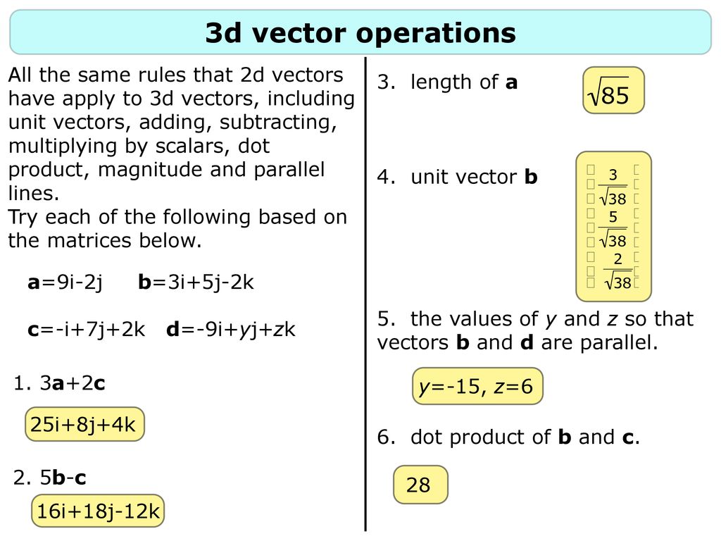 Vectors in space - 3 dimensions - ppt download
