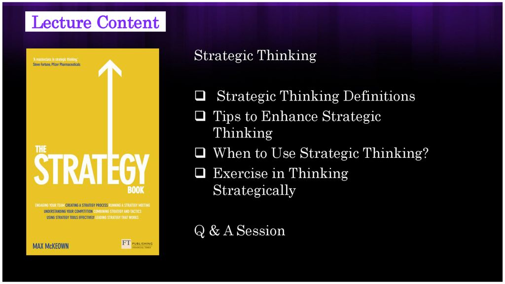 INTRODUCTION TO STRATEGIC THINKING - ppt download