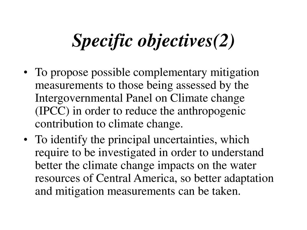 Specific objectives(2)