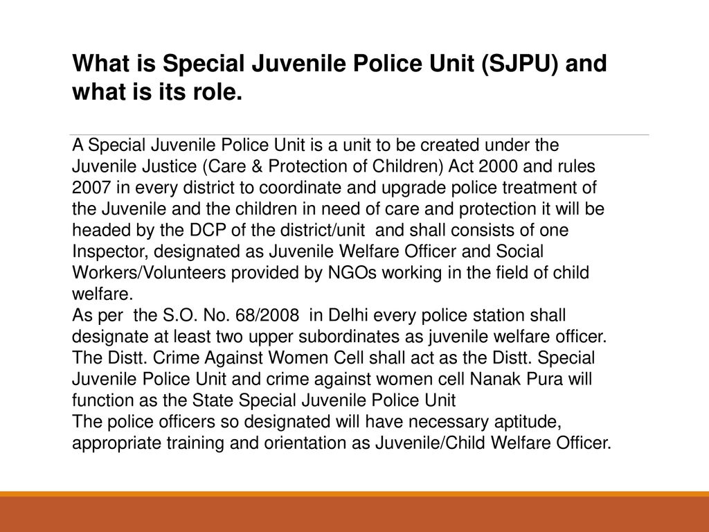 juvenile police unit
