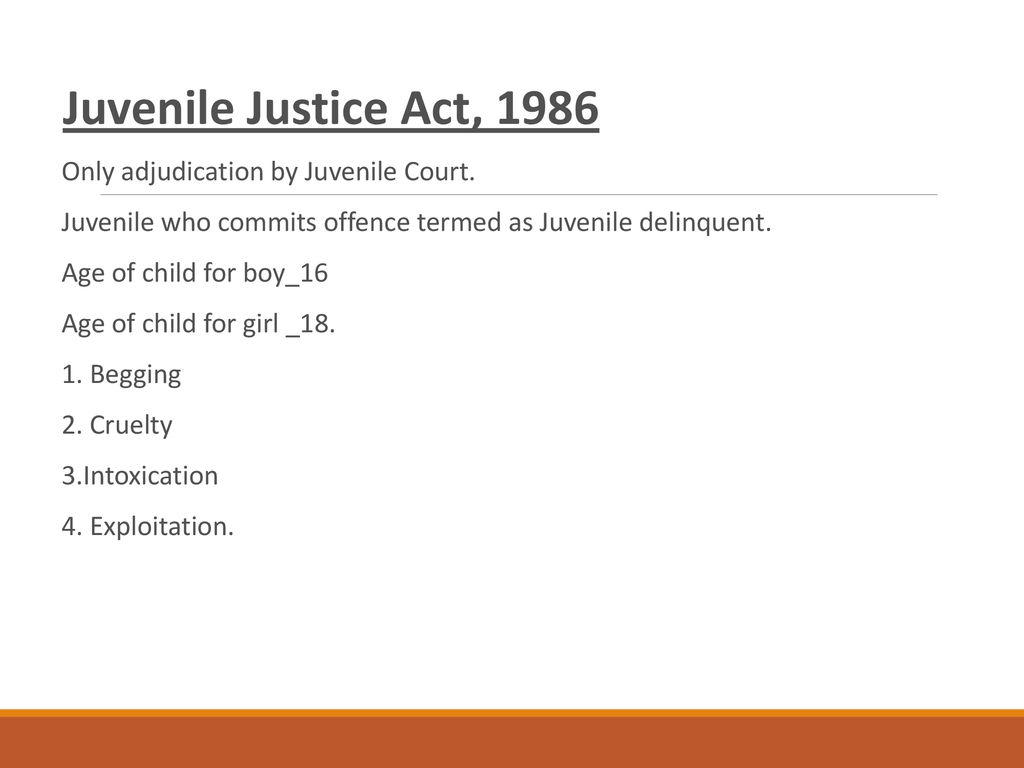 juvenile justice act 1986