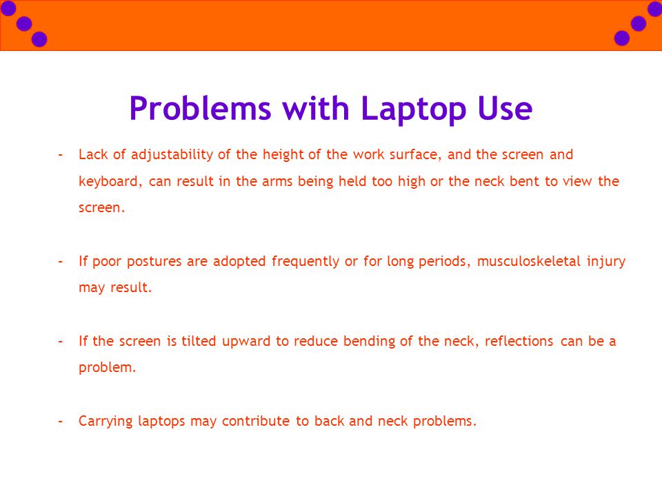 Problems with Laptop Use