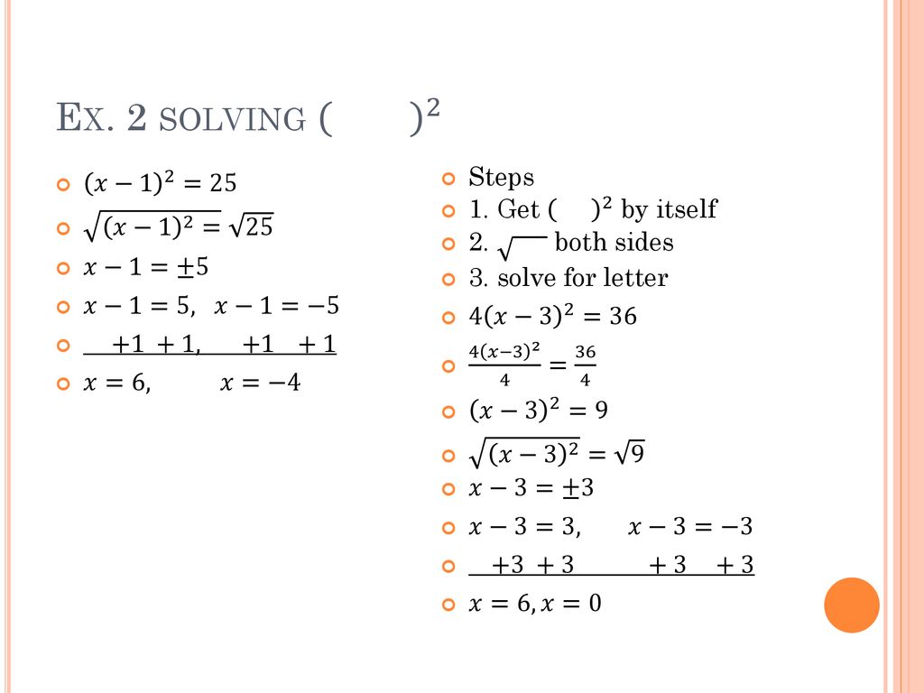 9 3 Solve Using Square Roots Ppt Download