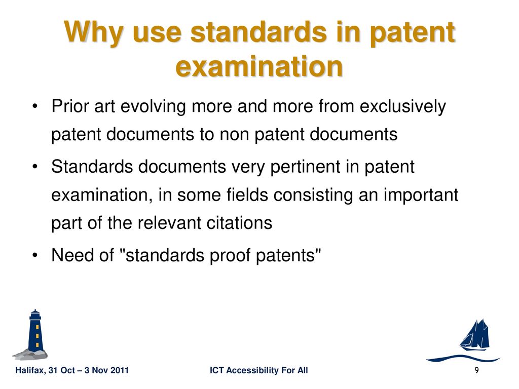Why use standards in patent examination