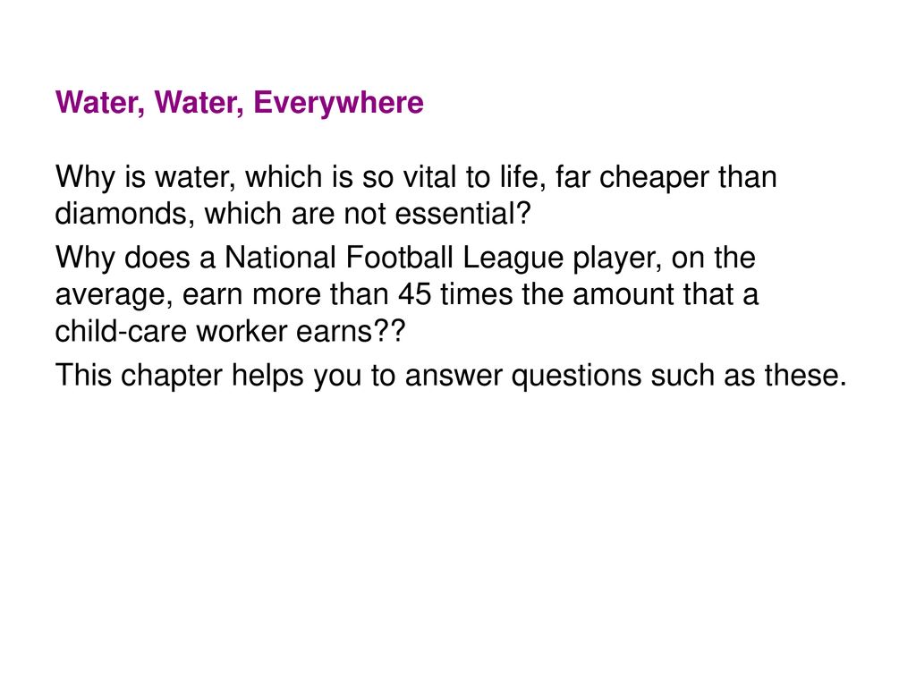 why is water cheaper than diamonds