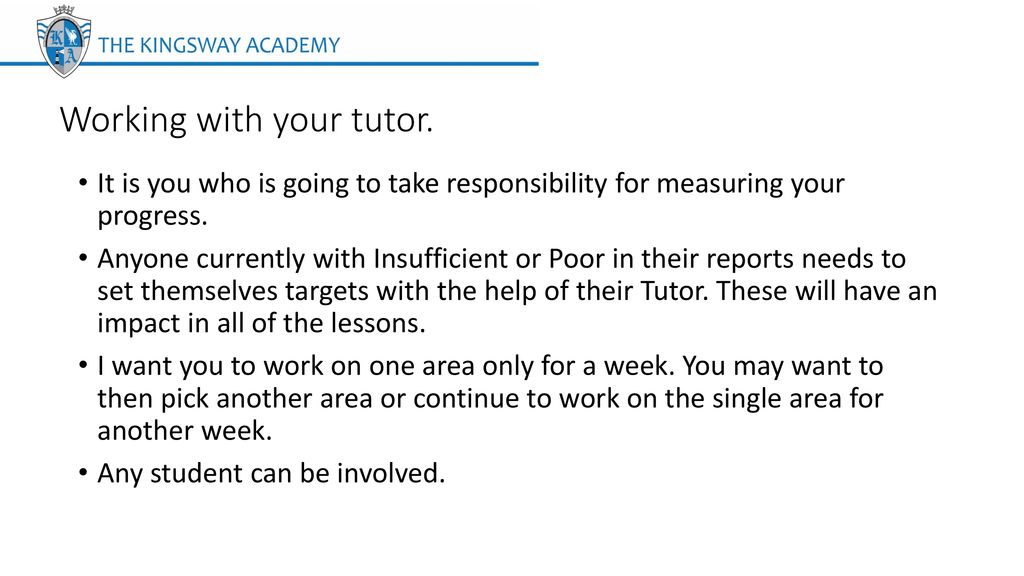 Working with your tutor.