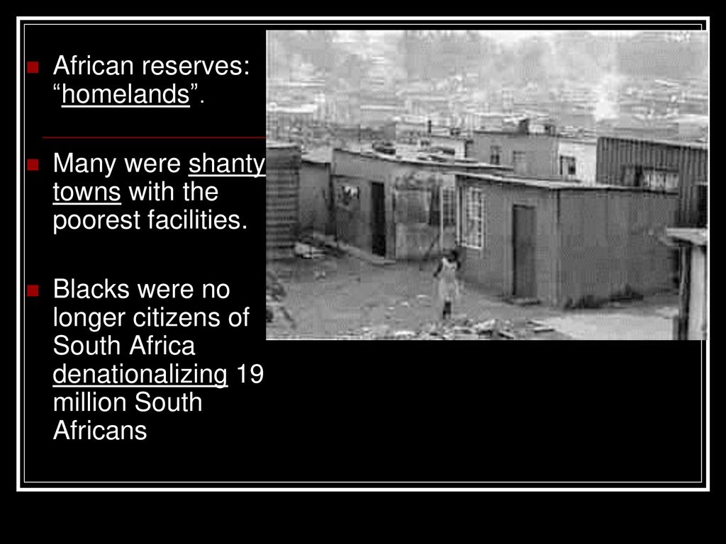 African reserves: homelands .