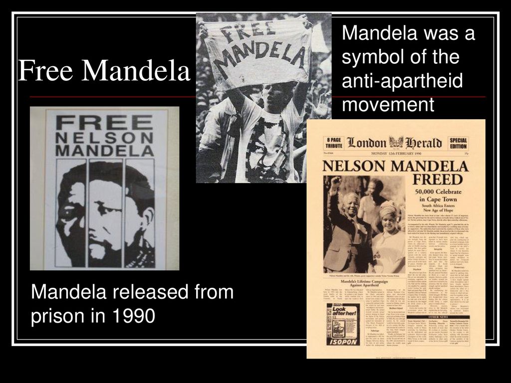 Free Mandela Mandela was a symbol of the anti-apartheid movement