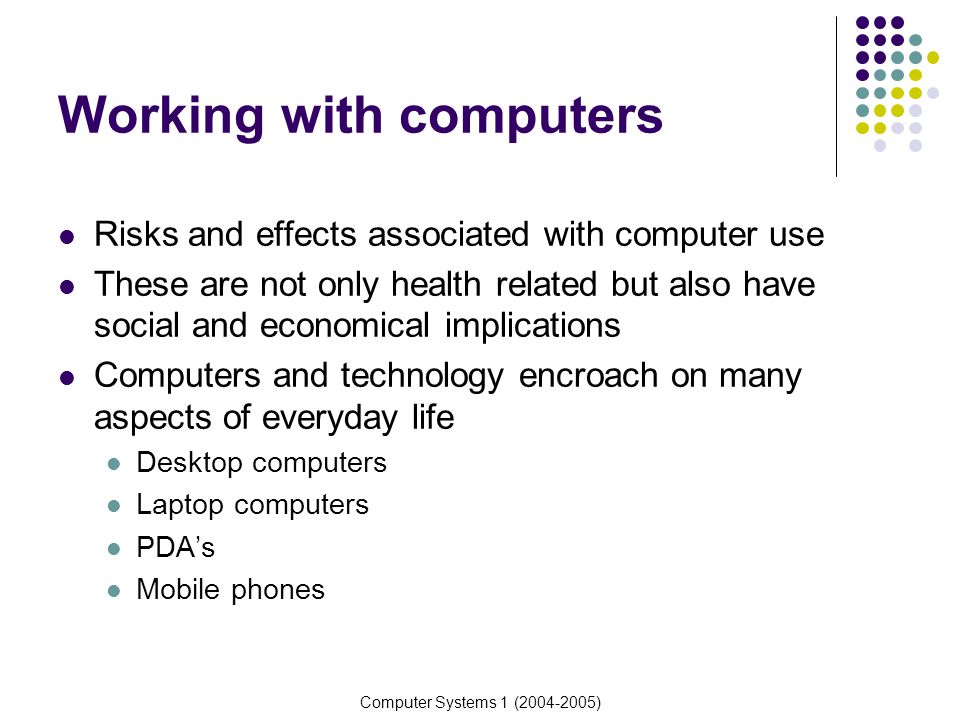 Working with computers