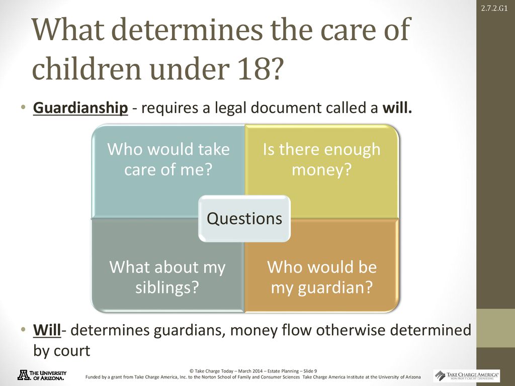 What determines the care of children under 18