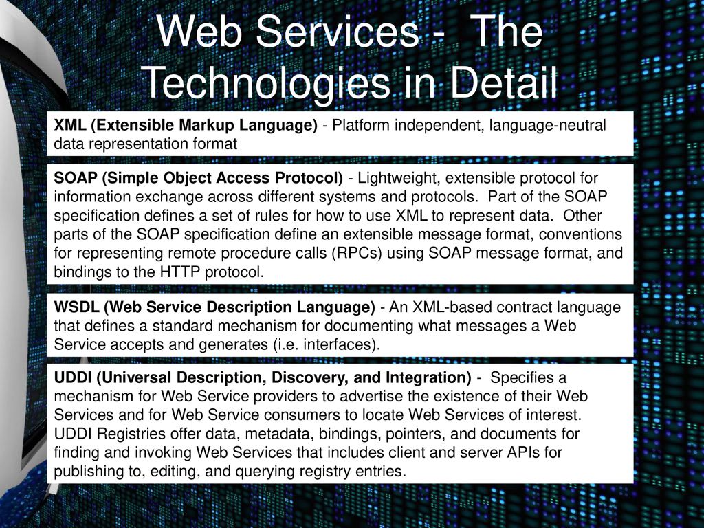 Web Services - The Technologies in Detail