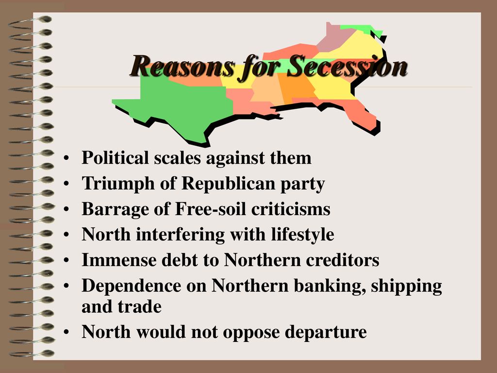Reasons for Secession Political scales against them