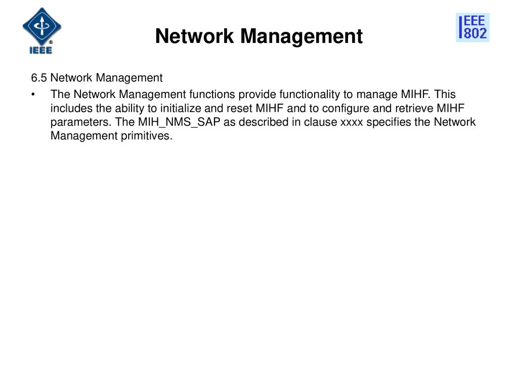 Network Management 6.5 Network Management