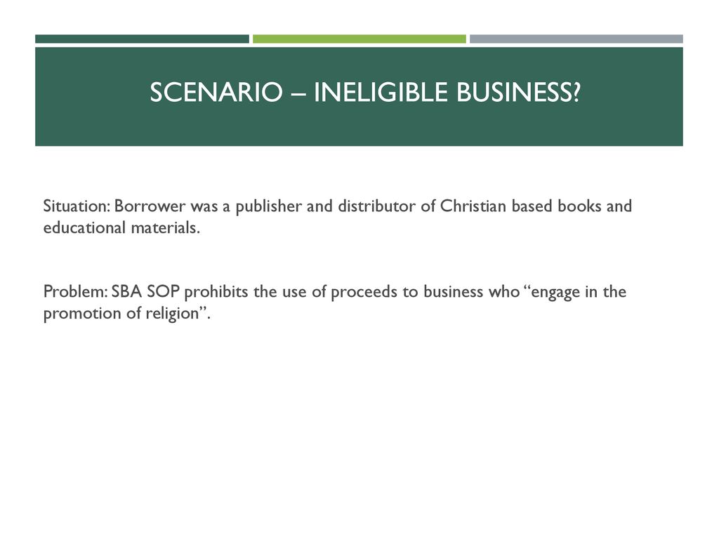 Example sba Scenarios. - ppt download