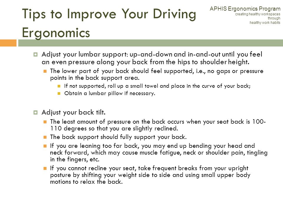 Ergonomic Adjustments For Drivers Can Reduce Discomfort
